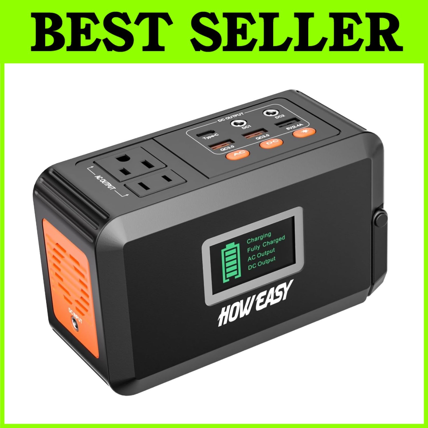 Portable Power Bank for Camping – Solar Panel Ready – 88Wh$