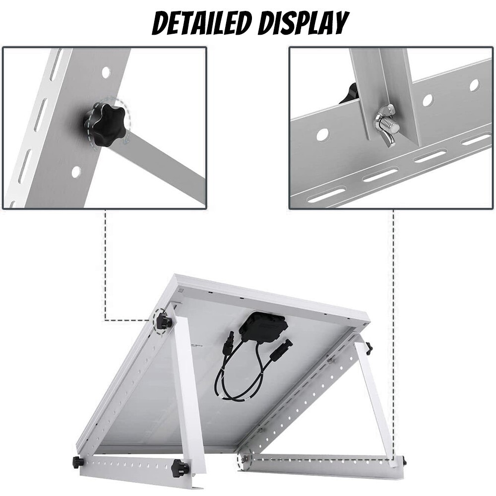 Solar Panel RV Tilt Mount Brackets Ground Roof Flat Surface Adjustable Frame