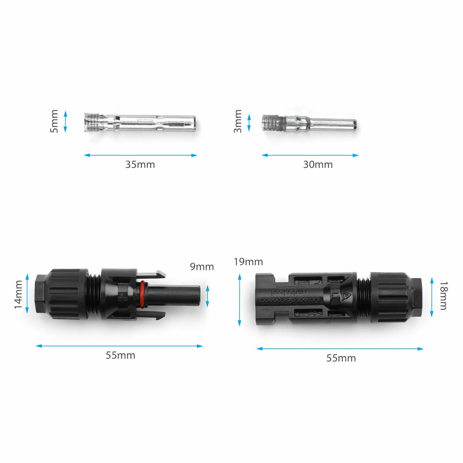 10 Pair Male Female M/F Wire Cable Connector Solar Panel Adapter 30A Waterproof