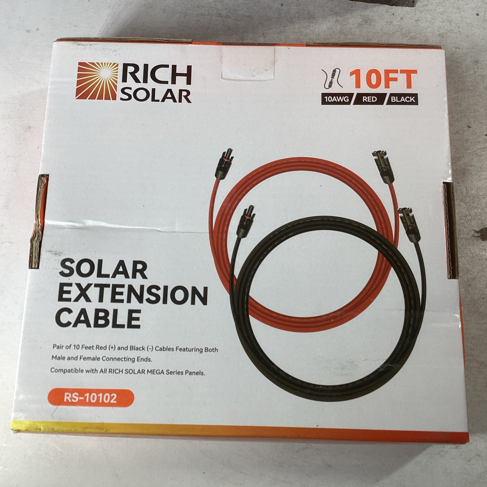 Rich Solar RS-10102 10ft Solar Extension Cable