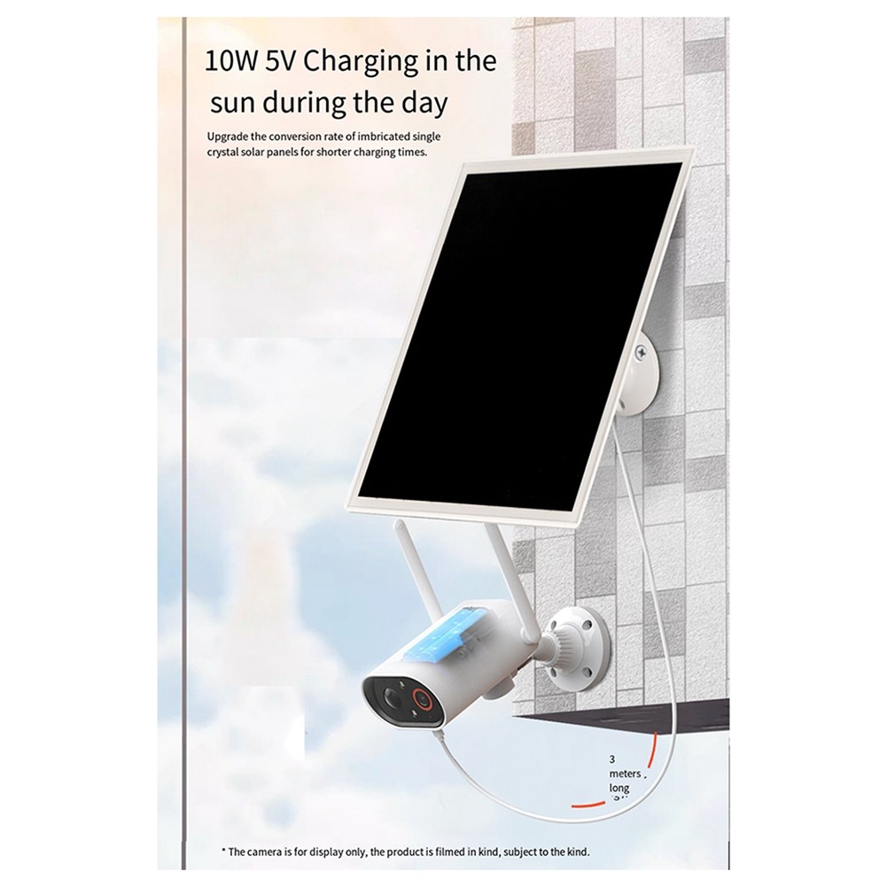 10W 5V Monocrystalline Solar Panel DC+Type-C for Low Camera/4836
