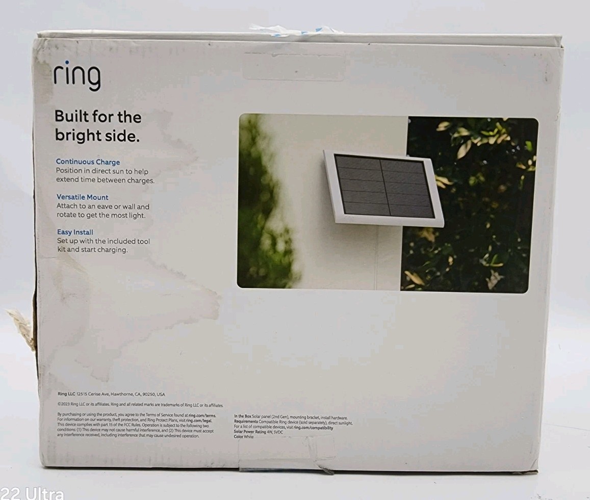 Ring 2nd Generation 4W White Solar Panel for Select Ring Security Cameras