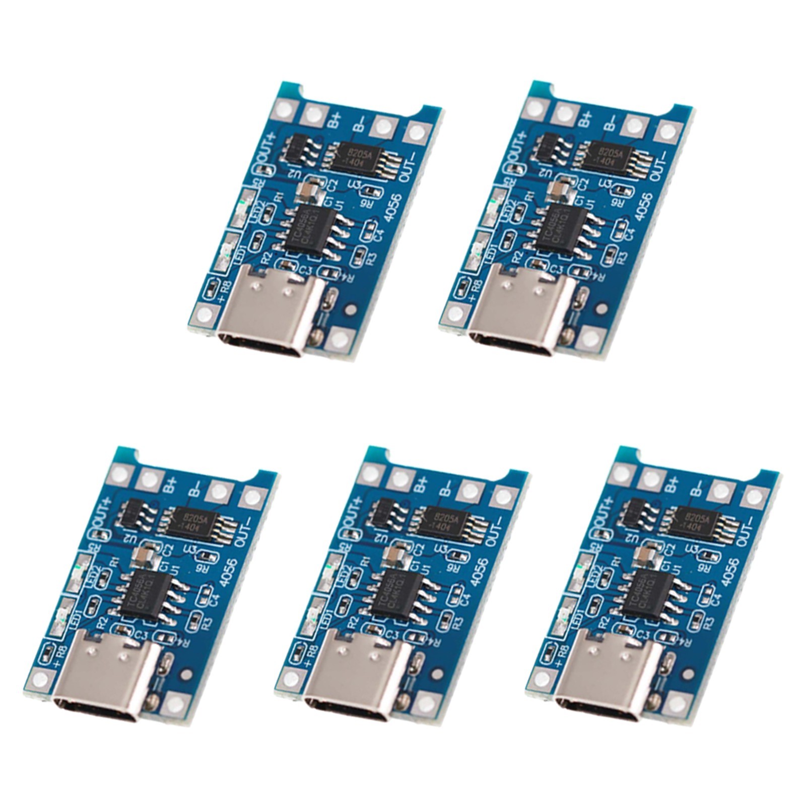 5 x USB Lithium Charger Module with Battery Protection TYPEC USB 5V 1A