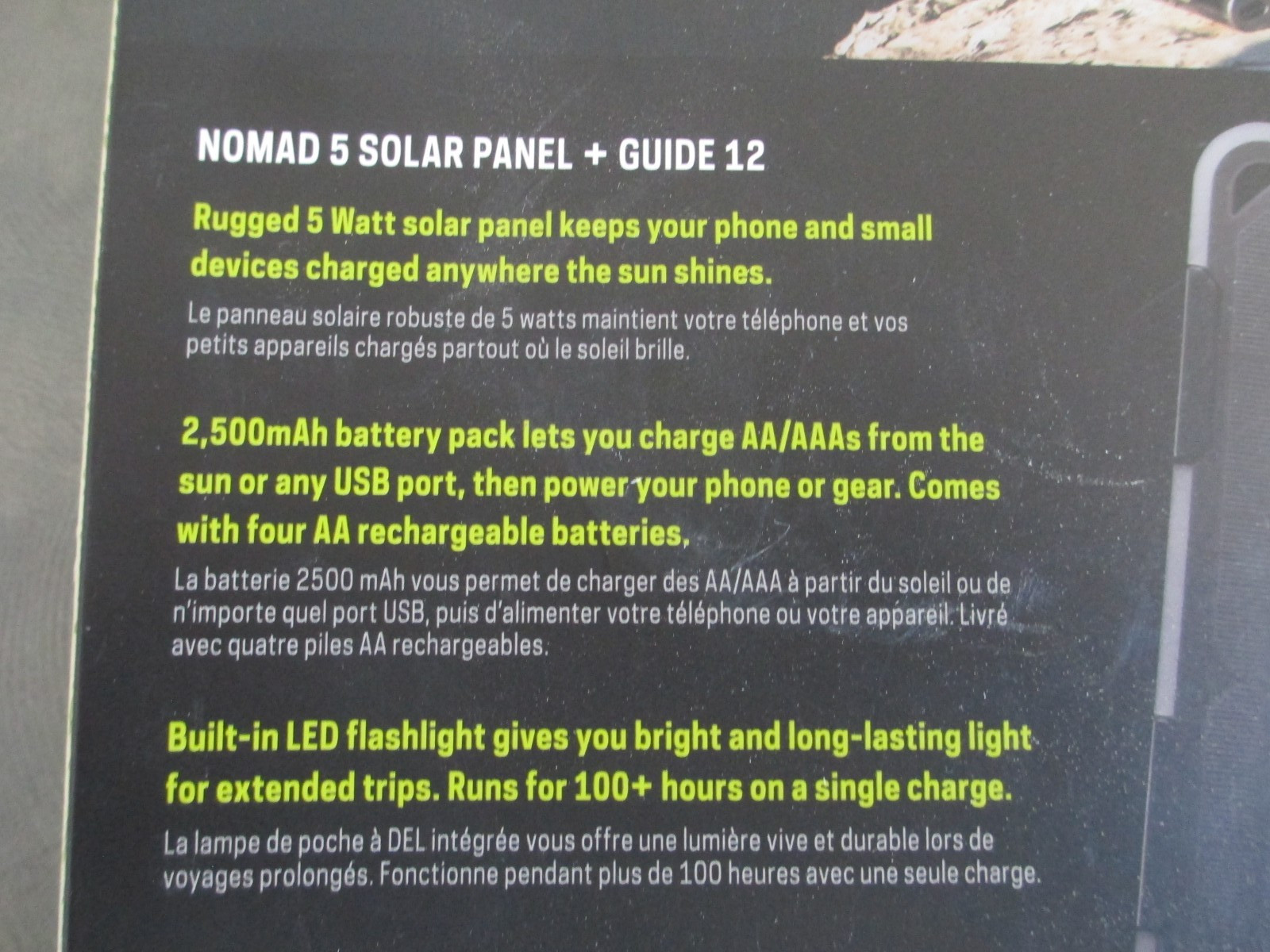 Goal Zero Power Bank + Solar Panel Nomad 5+Guide 12 with Flip 12