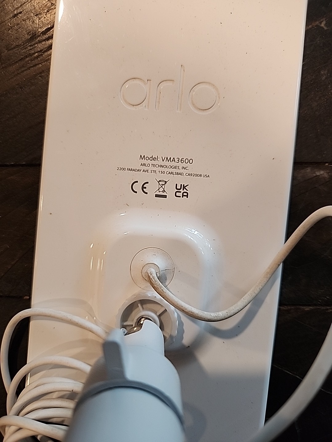Arlo VMA3600 White Solar Panel Charger for Arlo Essential Cameras, Micro USB