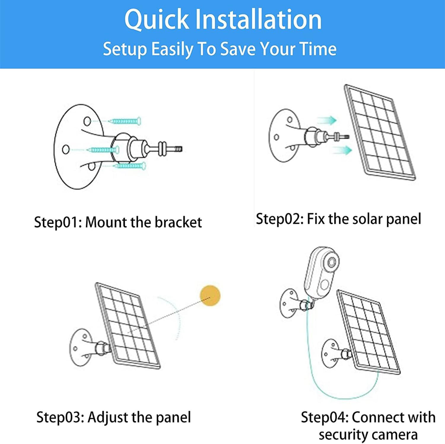 Upgrade 3 Pack 5W Solar Panel Charging Compatible with Arlo Pro 3/4/5S/Ultra/Ult