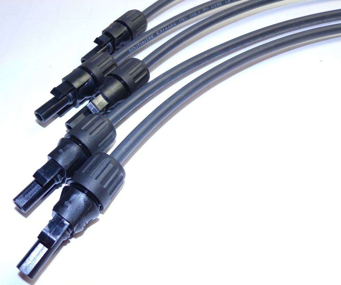 5) New 24″ Southwire 10 AWG (5.26 mm2) PV Wire Extension Cables E316464 LOT OF 5