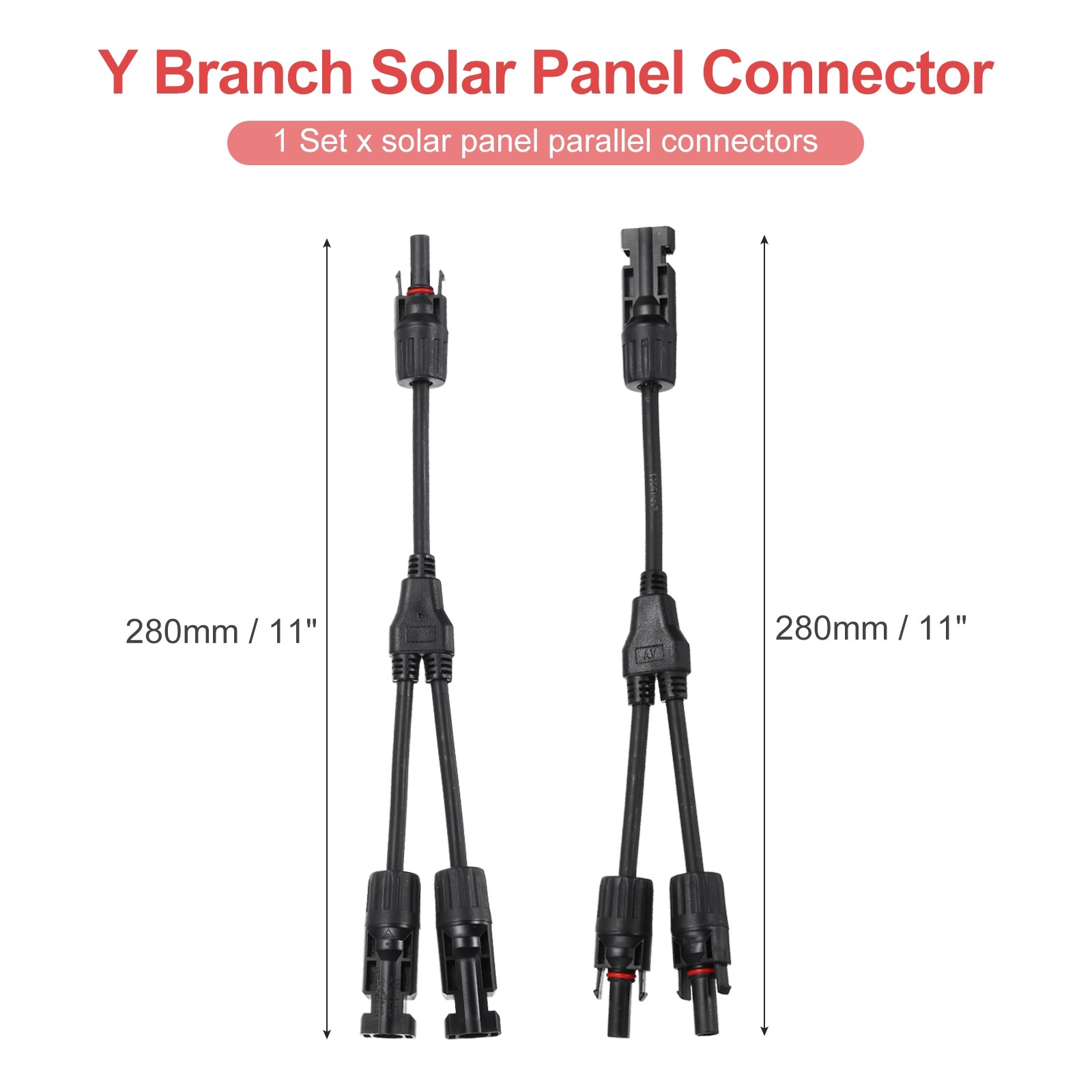 Solar Panel Connector Y Branch 2 to 1 Parallel Solar Panel Splitter 2 Way
