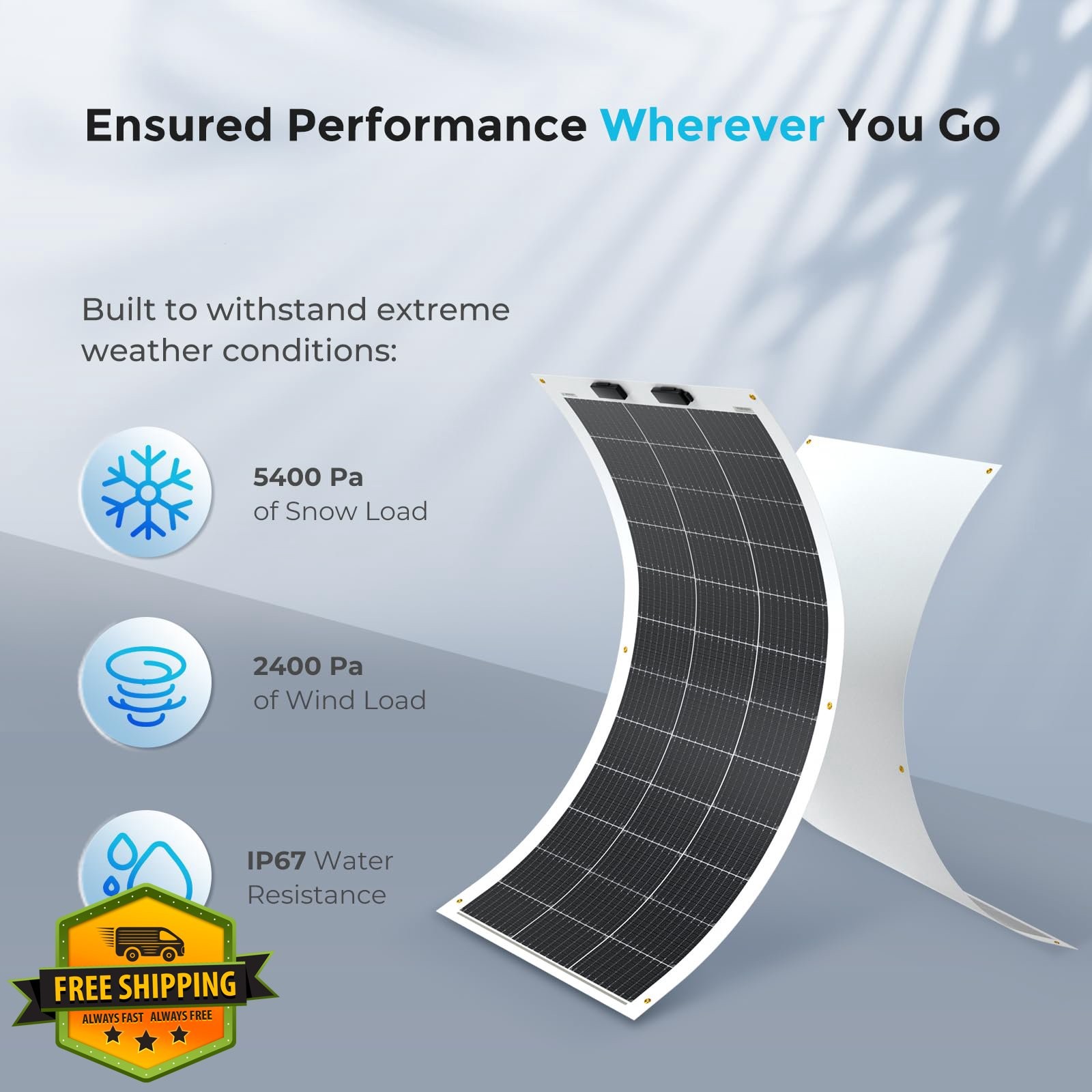 Renogy 100W Flexible Solar Panel Black/White