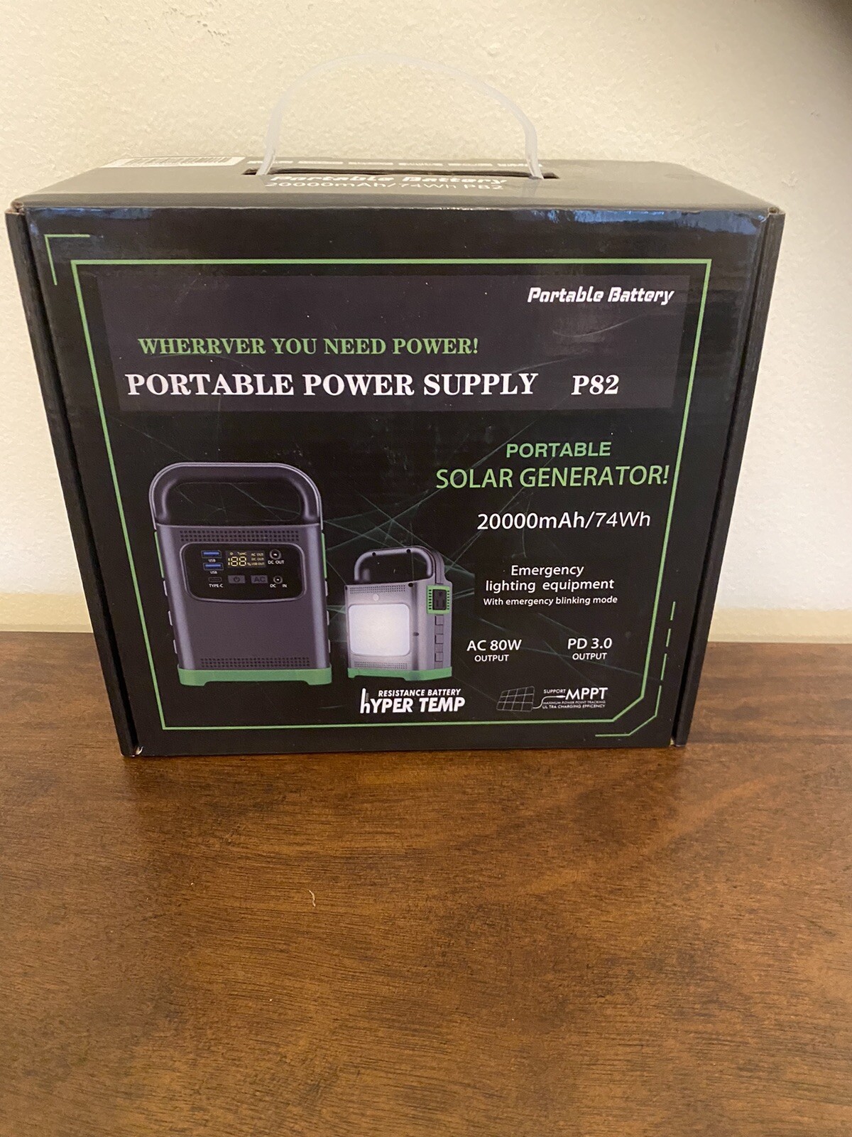 Portable Solar Power Station LED Light Kit Generator Emergency Battery Bank 1B