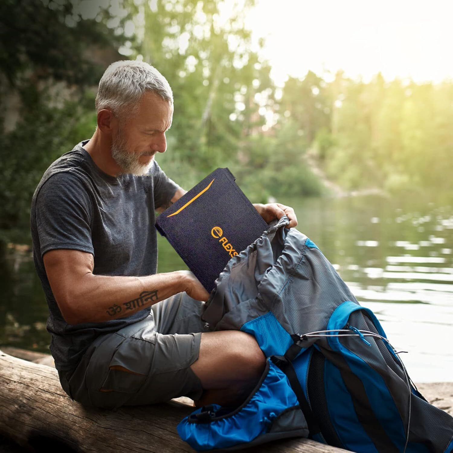 FlexSolar 40W Foldable Solar Panel Charger with USB-C and USB-A Outputs
