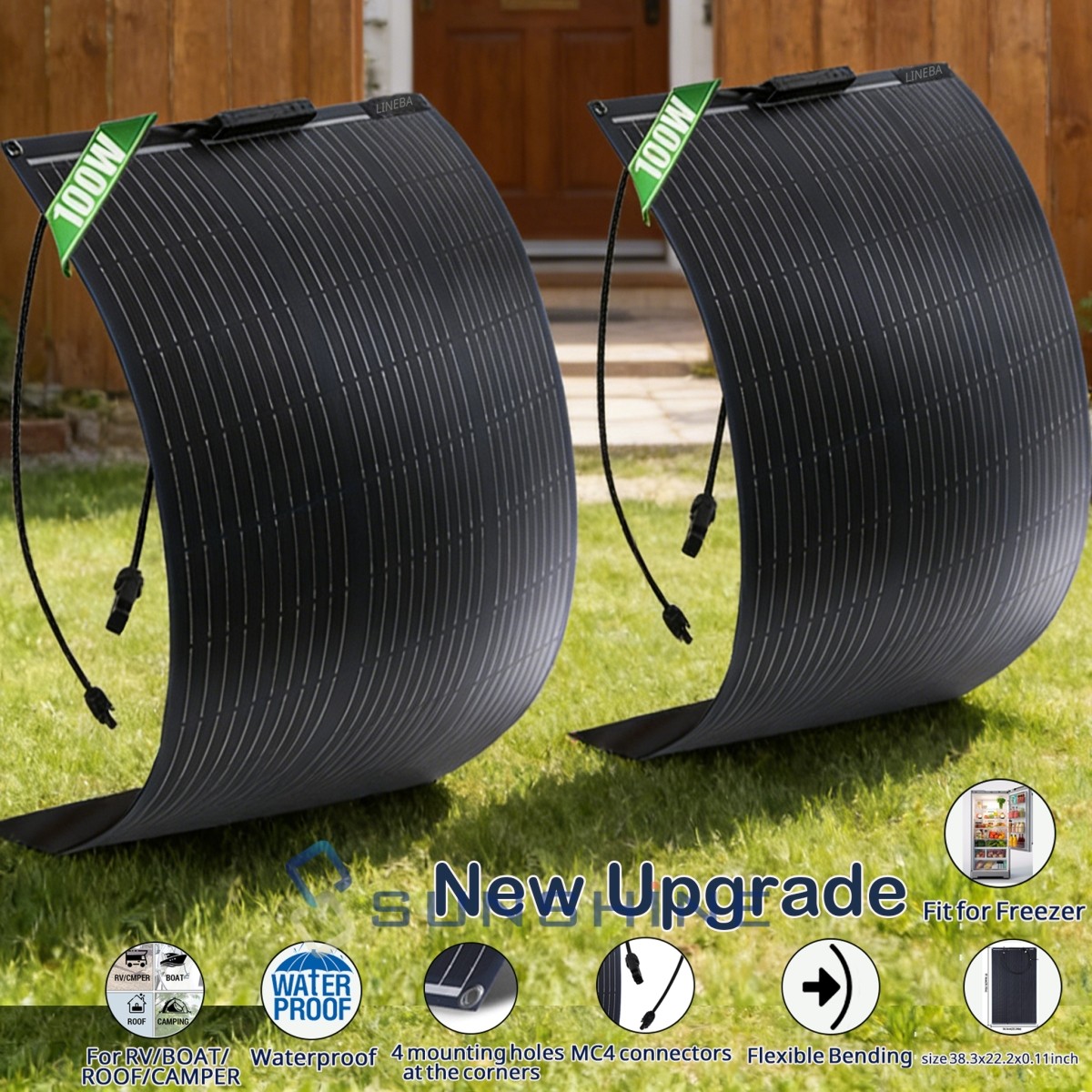 Flexible 200W Watt Solar Panel N-Type Mono 18V 18BB Home RV Camping PV Off Grid