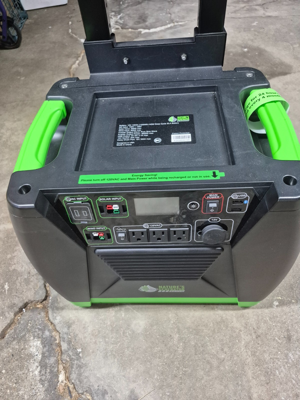 Nature’s Generator Elite 3600/w Solar/wind Note Local Pickup