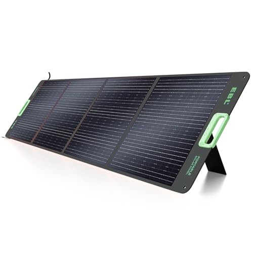 200W Portable Solar Panel High Efficiency Solar Power Panel for Home, Green