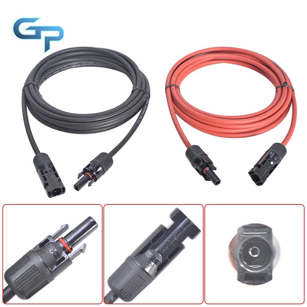 New Solar Panel Extension Cable Wire Connector 12AWG 1 Pair 10ft Black and Red