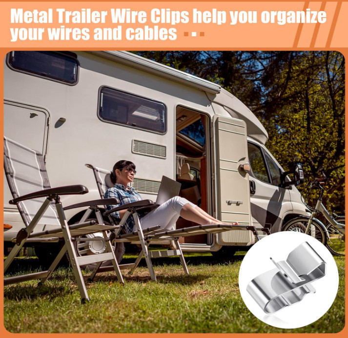 50 Clips Acero Inoxidable para Cable Solar Remolque Barco y Panel PV