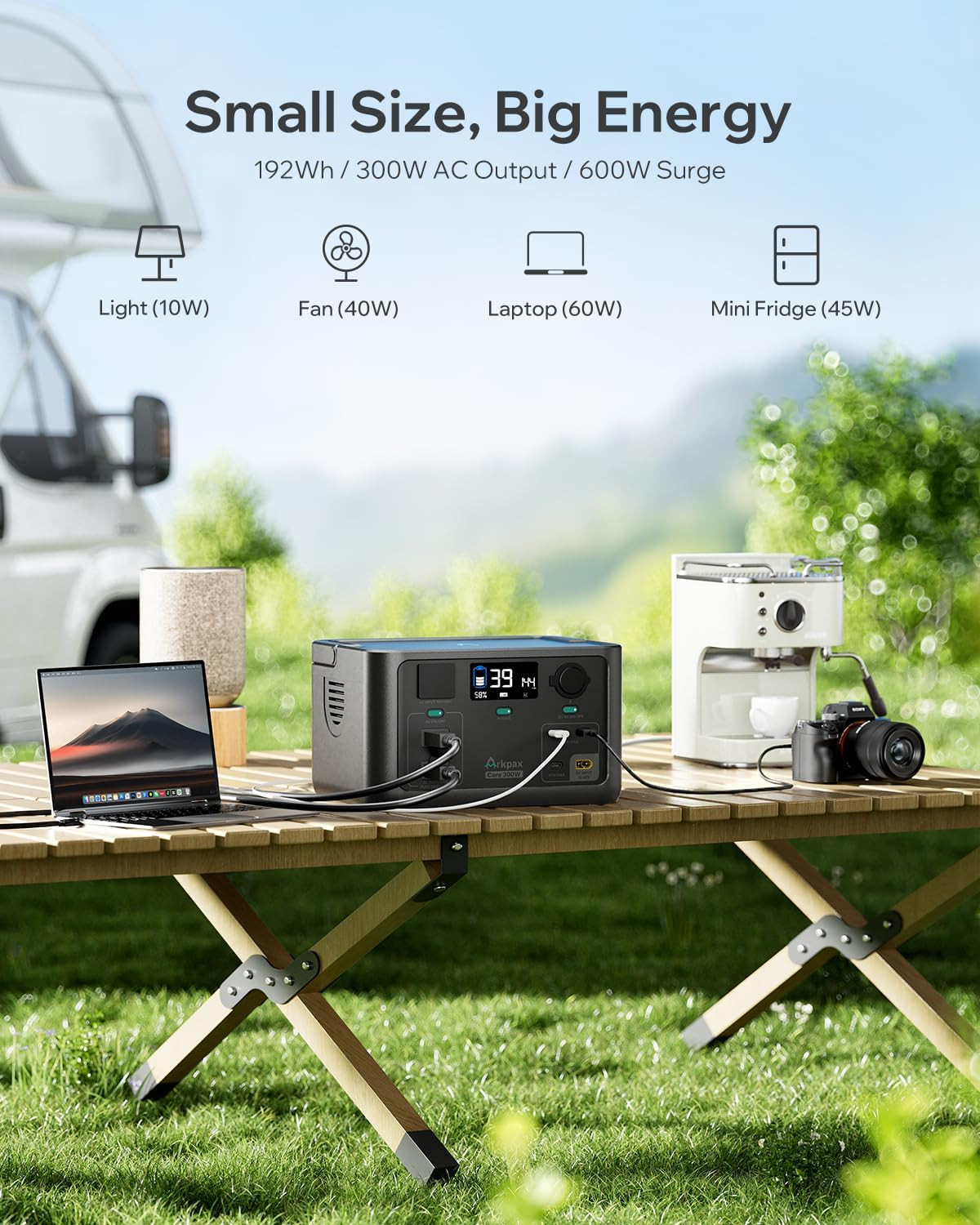 Core 300W Solar Power Generator – 192Wh Battery, Quick Charge, Ideal for Travel