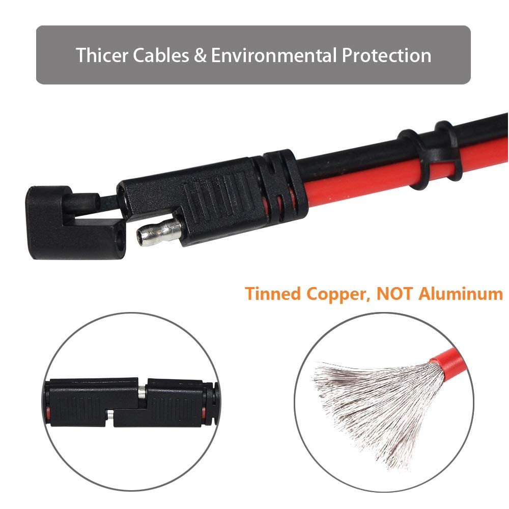 10AWG SAE Extension Cable – SAE Extension Cord DC Power Automotive Extension Cab