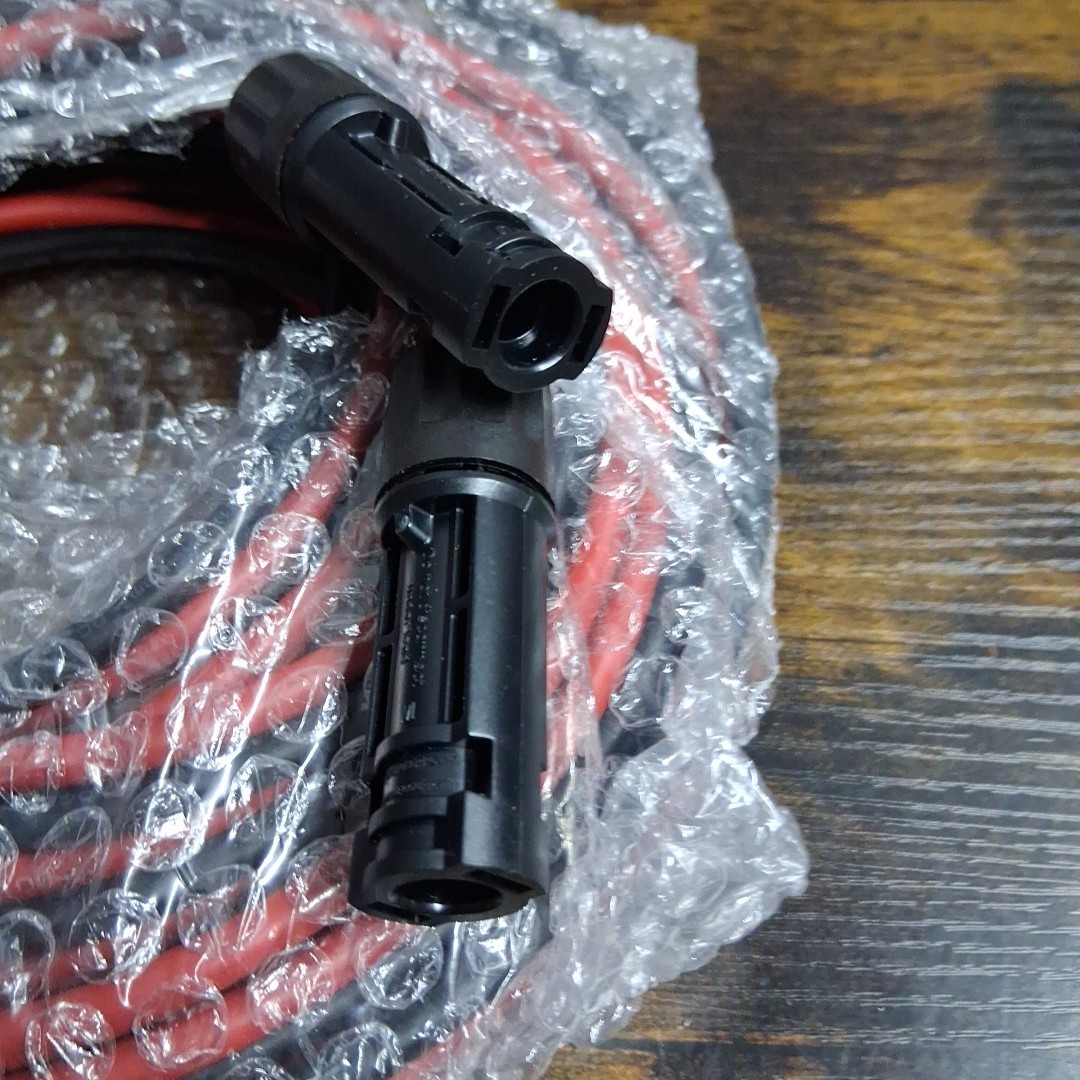 25ft Black + Red 10AWG Solar Panel Extension Cable Flexible Wire Connectors