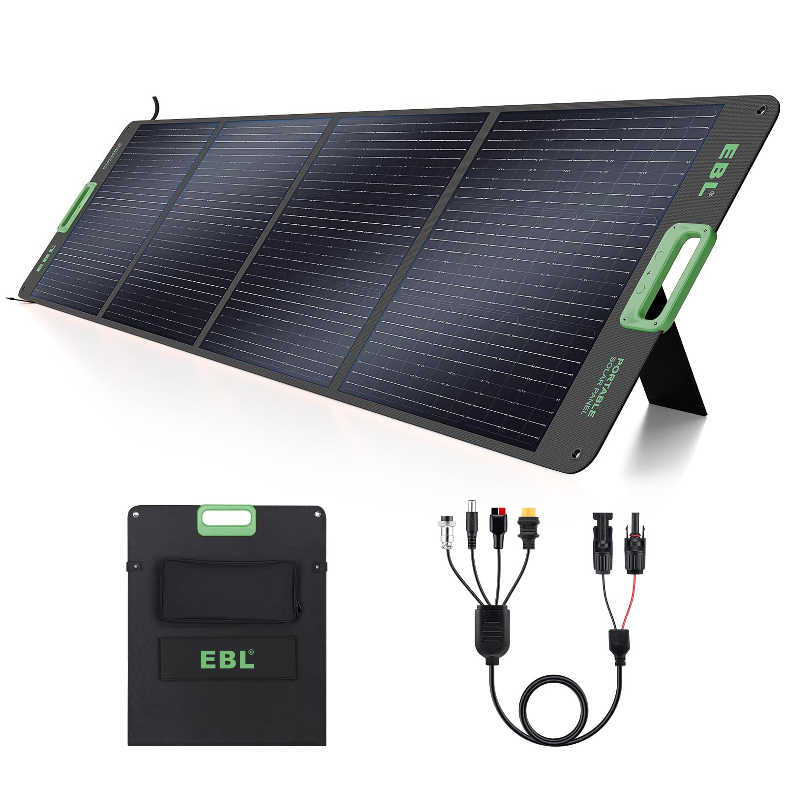 EBL 200W Portable Solar Panel, Foldable IP65 Waterproof 200 Watt Solar Panel …