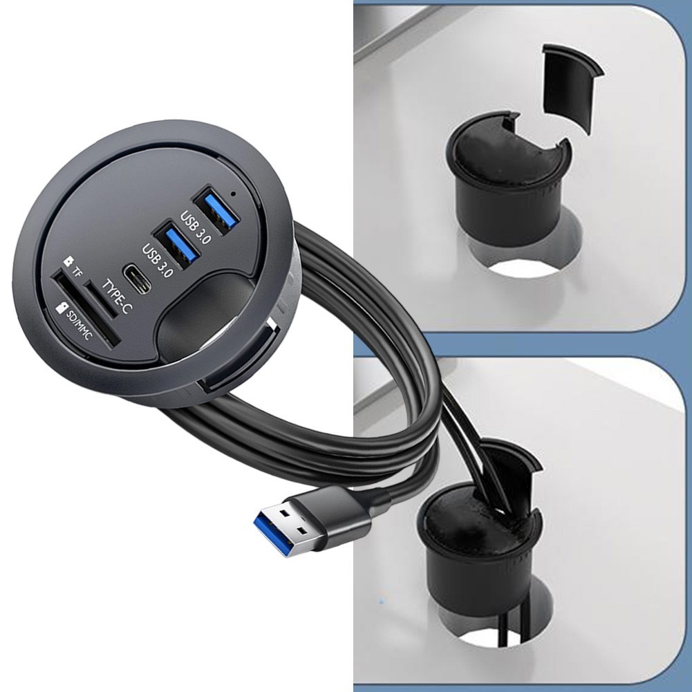 Desk Grommet Hub Data Management Easy Installation Enhanced Data Transfer Speeds