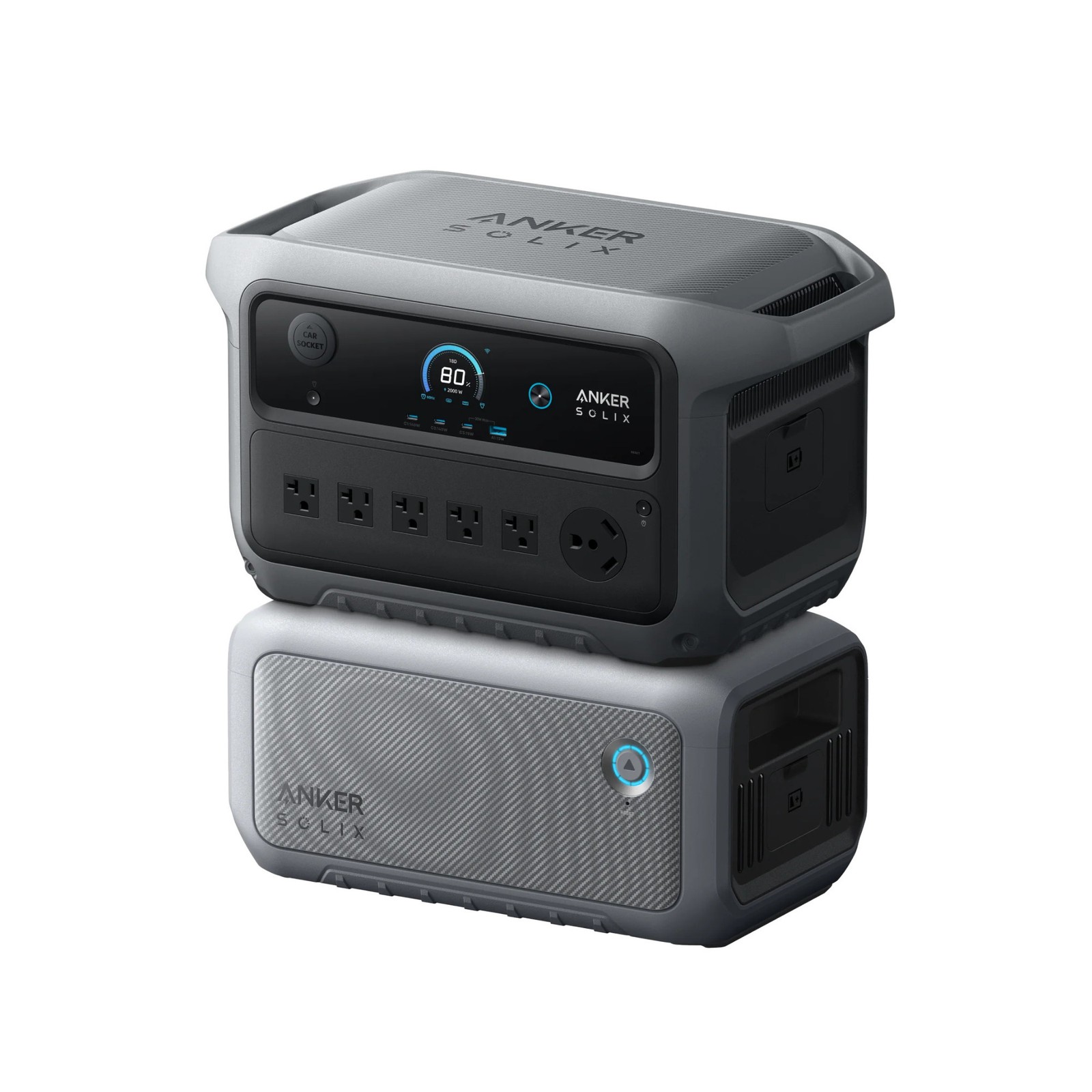Anker SOLIX C2000 Gen 2 Portable Power Station with BP2000 Expansion Battery
