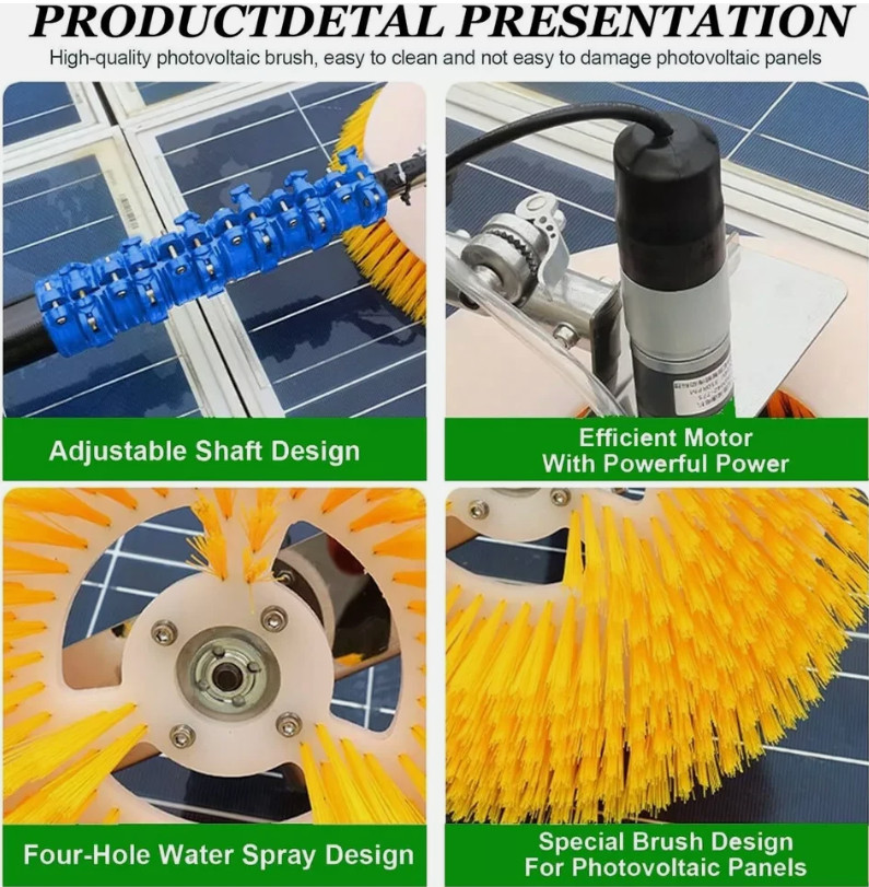 Double Head Solar Panel Cleaning Machine Retractable Photovoltaic Panels Brush