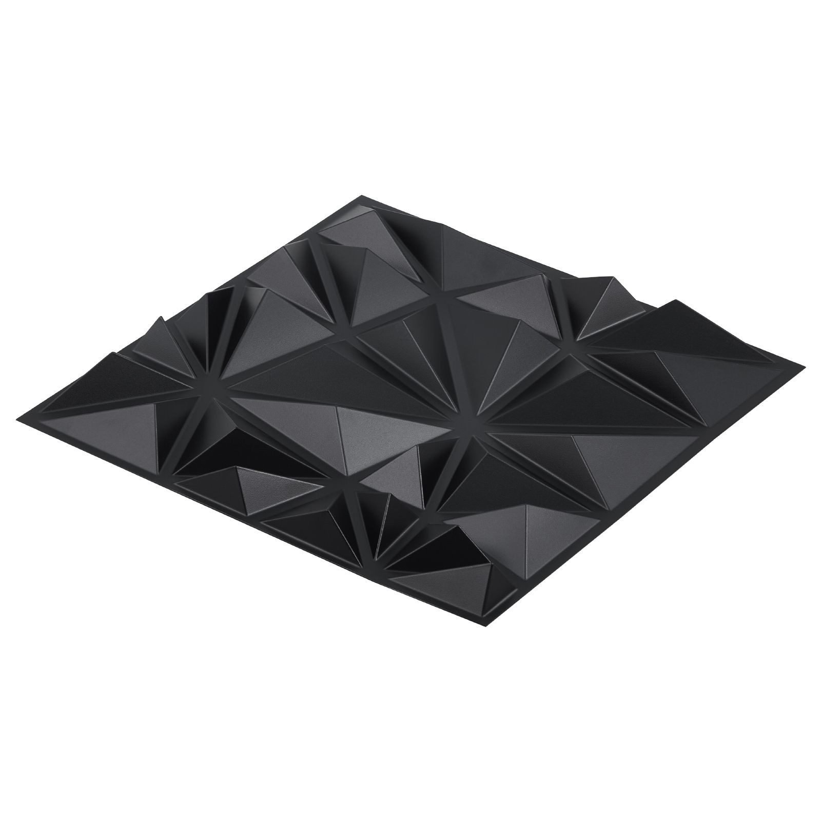 33 – Pack 11.81×11.81 in PVC 3D Diamond Wall Panels, 32 Sq Ft, Matte Black for