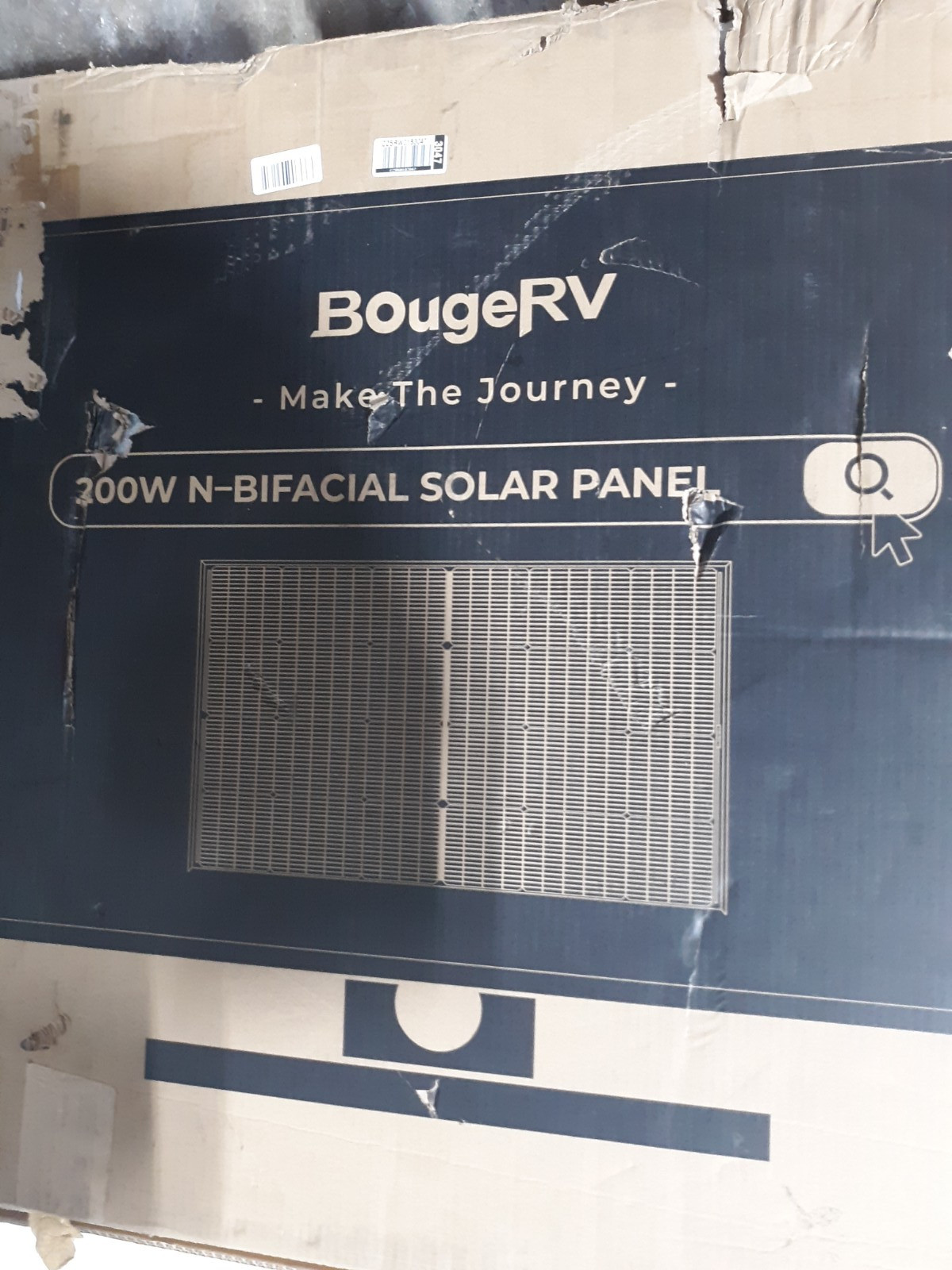 BougeRV 200W N-Bifacial Solar Panel Monocrystalline Dual-Sided Glass for RV