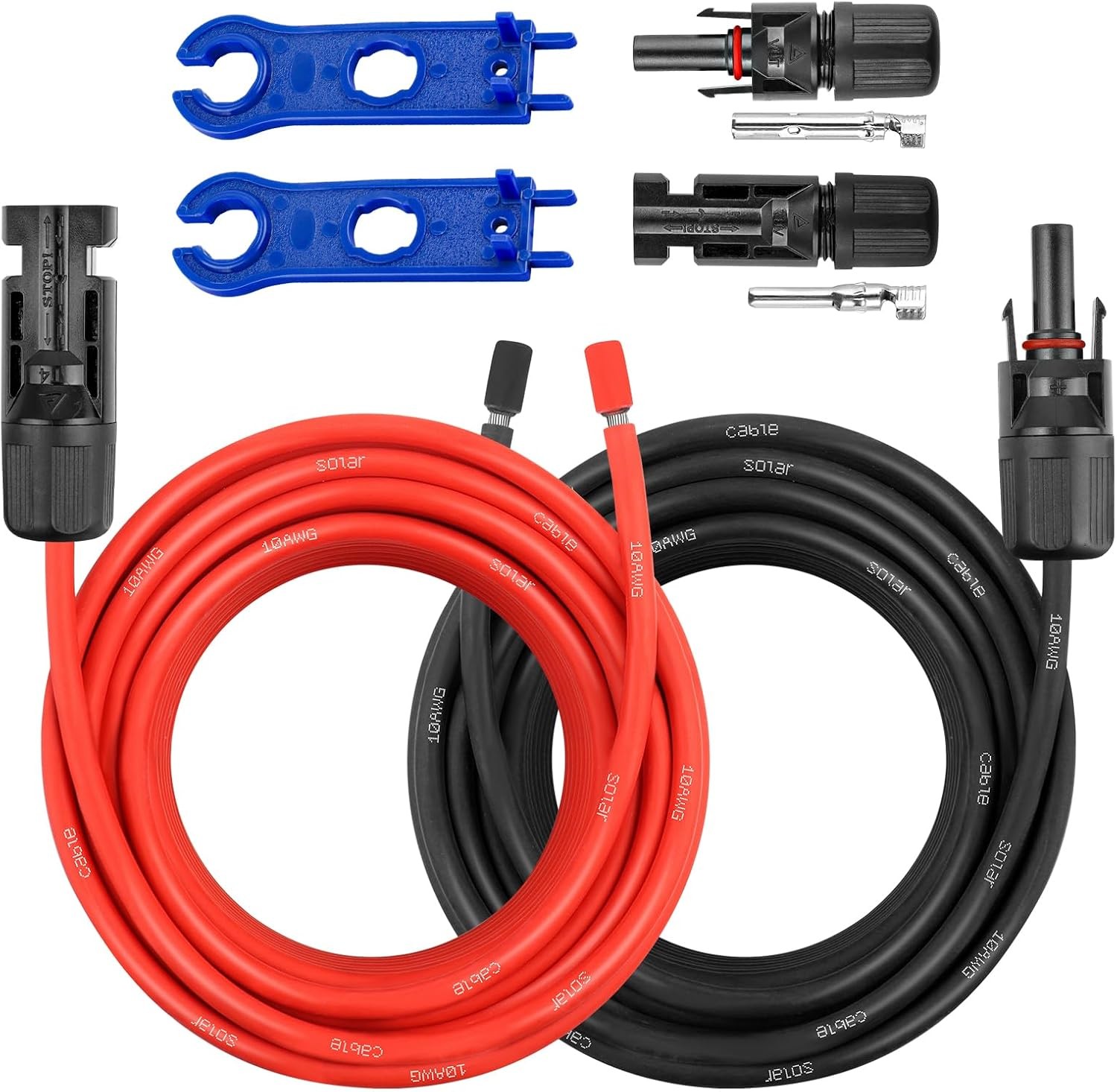 10AWG Solar Extension Panel Cable – 30FT Solar Wire with Waterproof Female and M