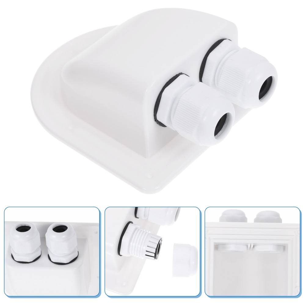 1 Pack Waterproof Rv Roof Wire Entry Gland ABS Plastic Dual Hole Connector