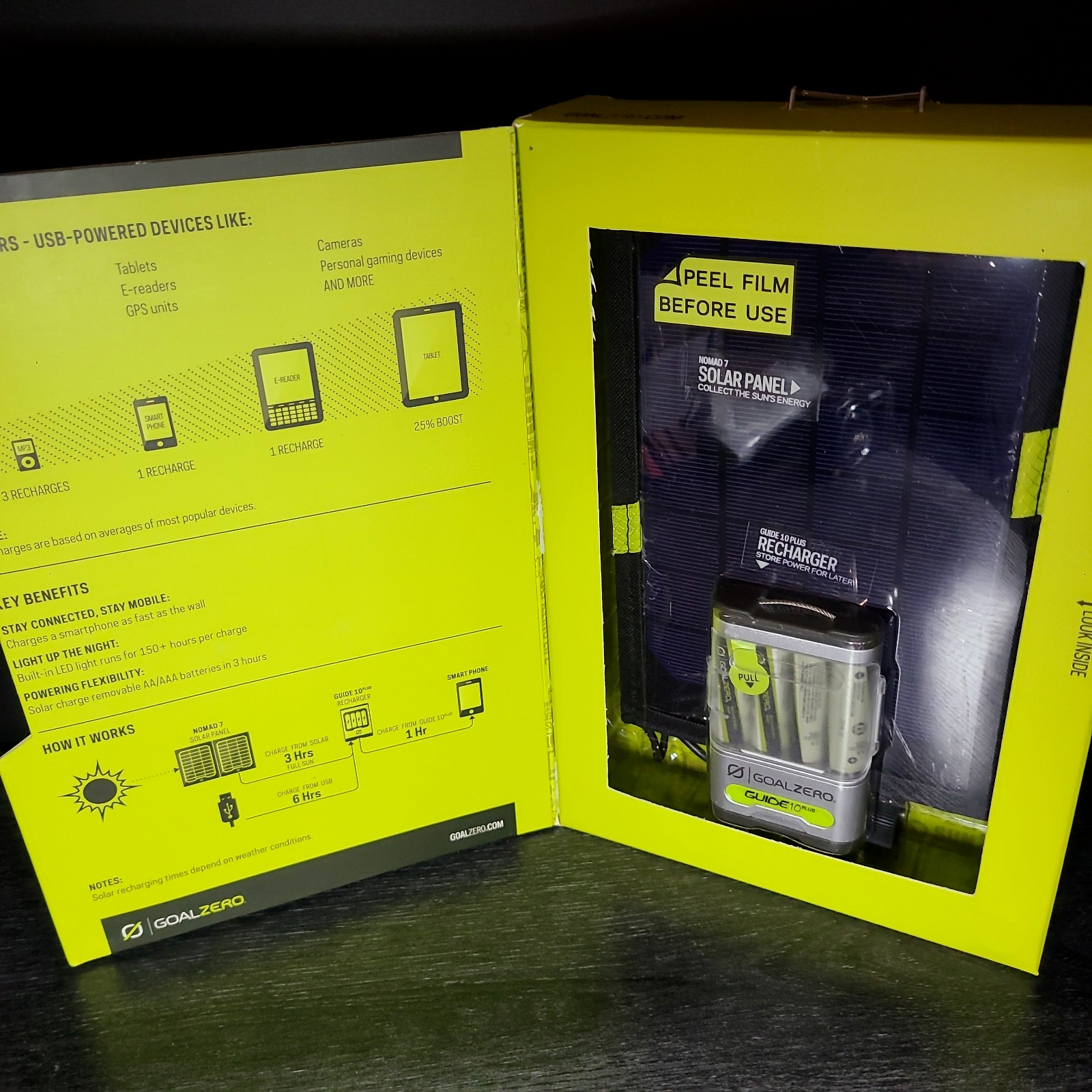 Goal Zero Guide 10 Plus Solar Charging Kit Recharger + Solar Panel NEW SEALED🟦