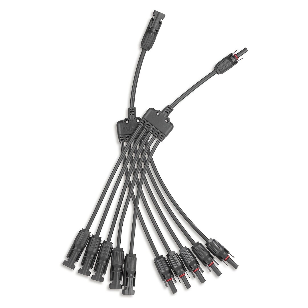 1 Pair 5 to 1 Solar Panel Splitter 4 Way 1000V Parallel Connectors IP67 Waterpro