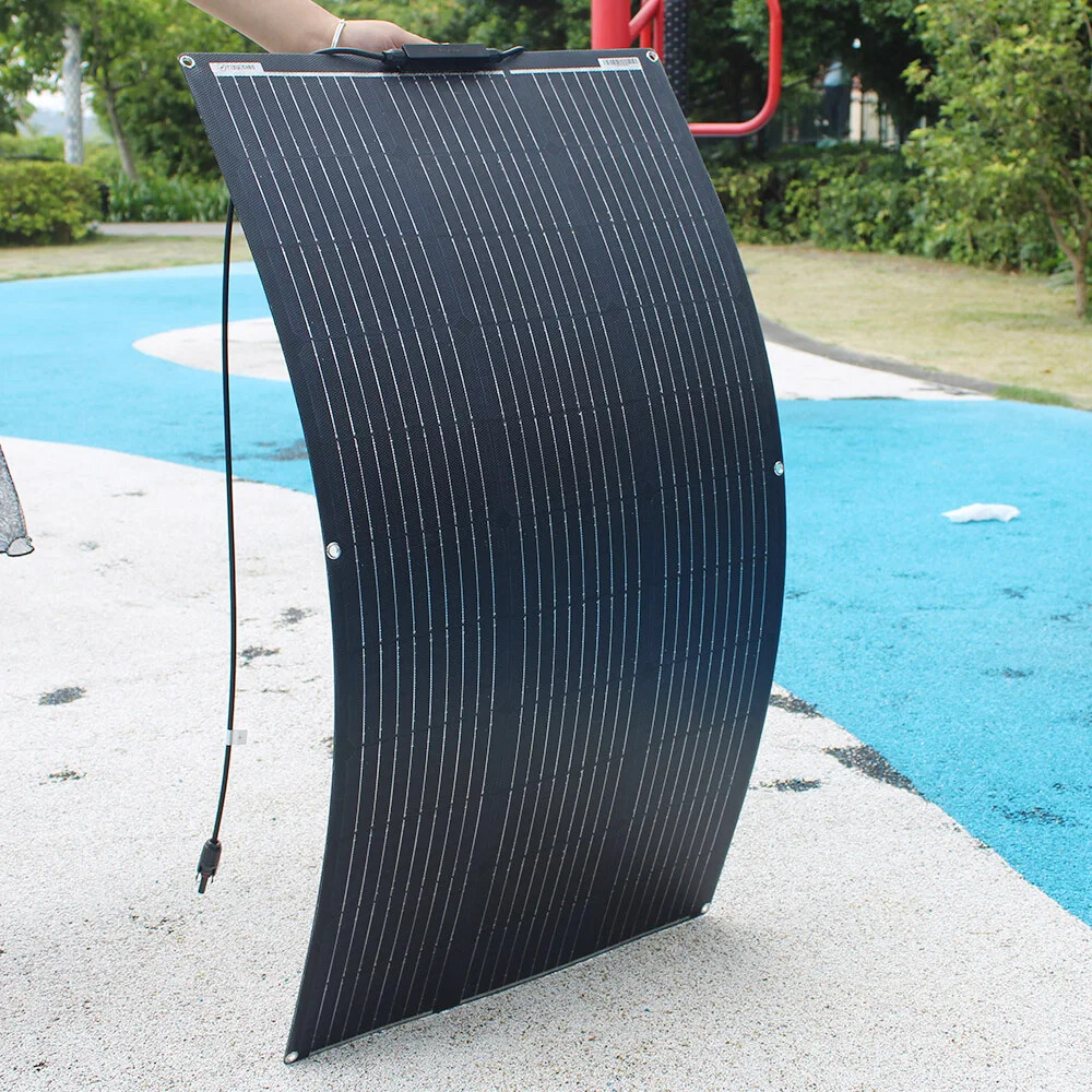 200W Watt ETFE Portable Mono Flexible Solar Panel RV Camping Off-Grid Rooftop US