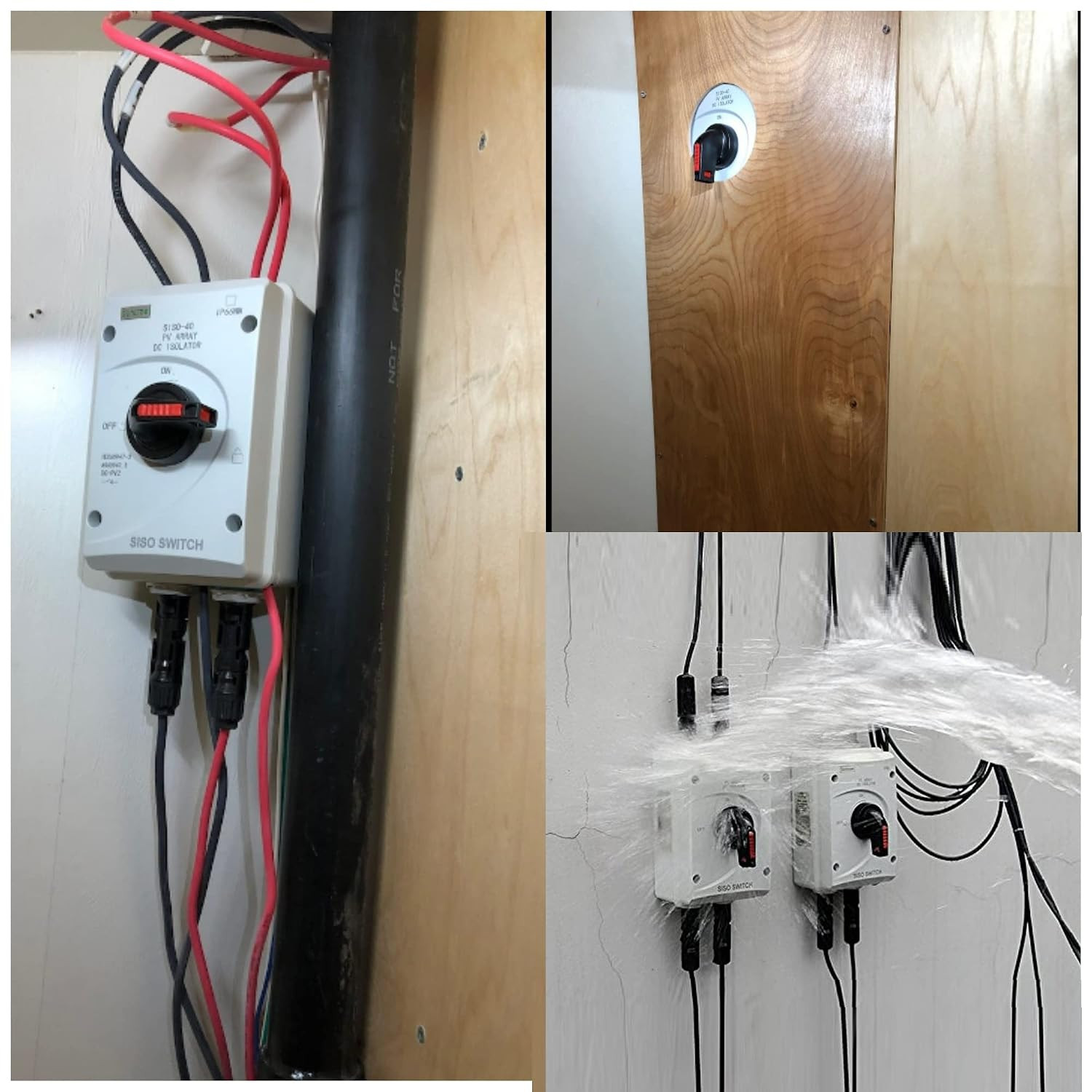 IP66 Solar Combiner Box， 32A PV DC Isolator Switch with Solar Connector for Sola