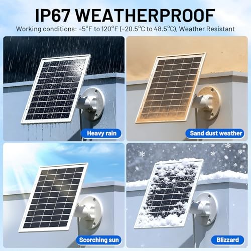 7W Solar Panel for Ring,Solar Charger Works for Ring, 3 Non-integrated Design