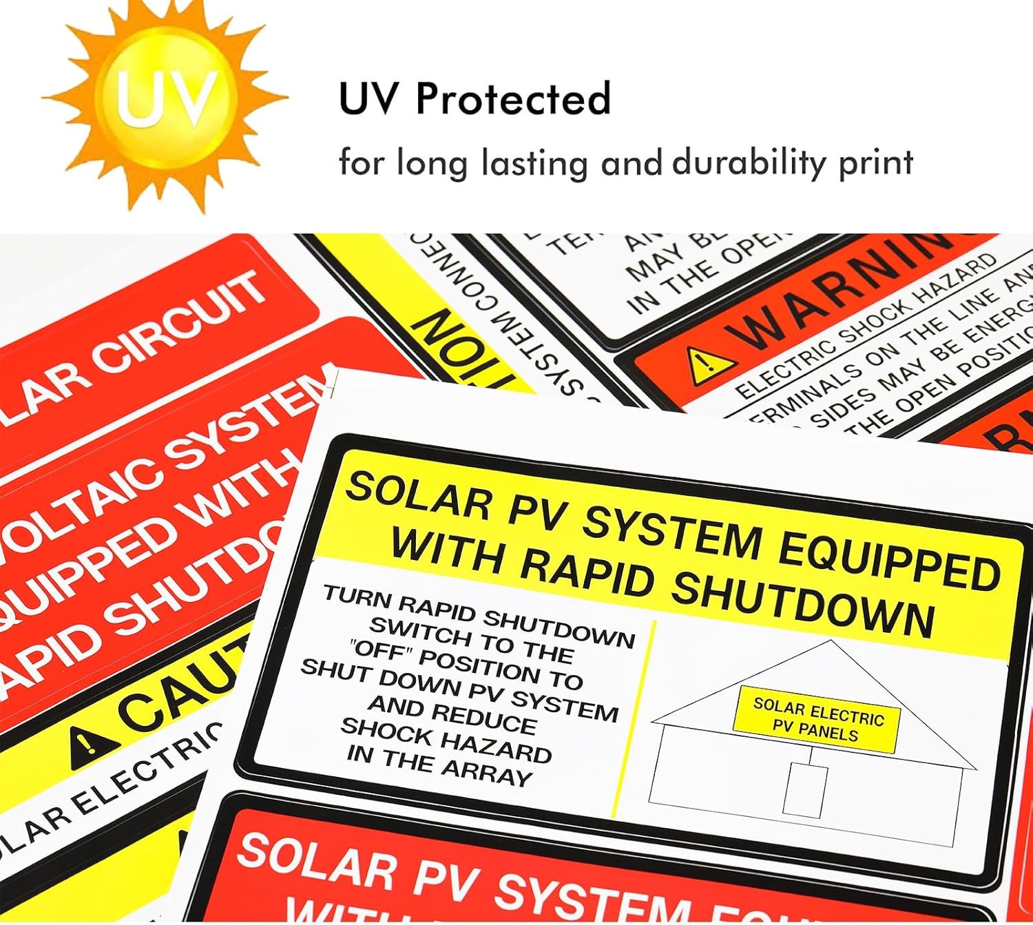 Photovoltaic Solar System Installer Label Kit | 2020 | 2017 Code | 48 Pack