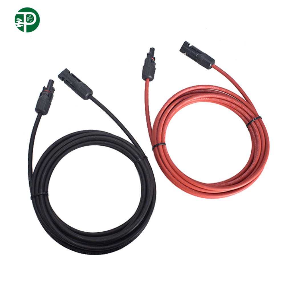12 AWG 15 FT Black and Red Solar Panel Extension Tinned Cable Wire Connector