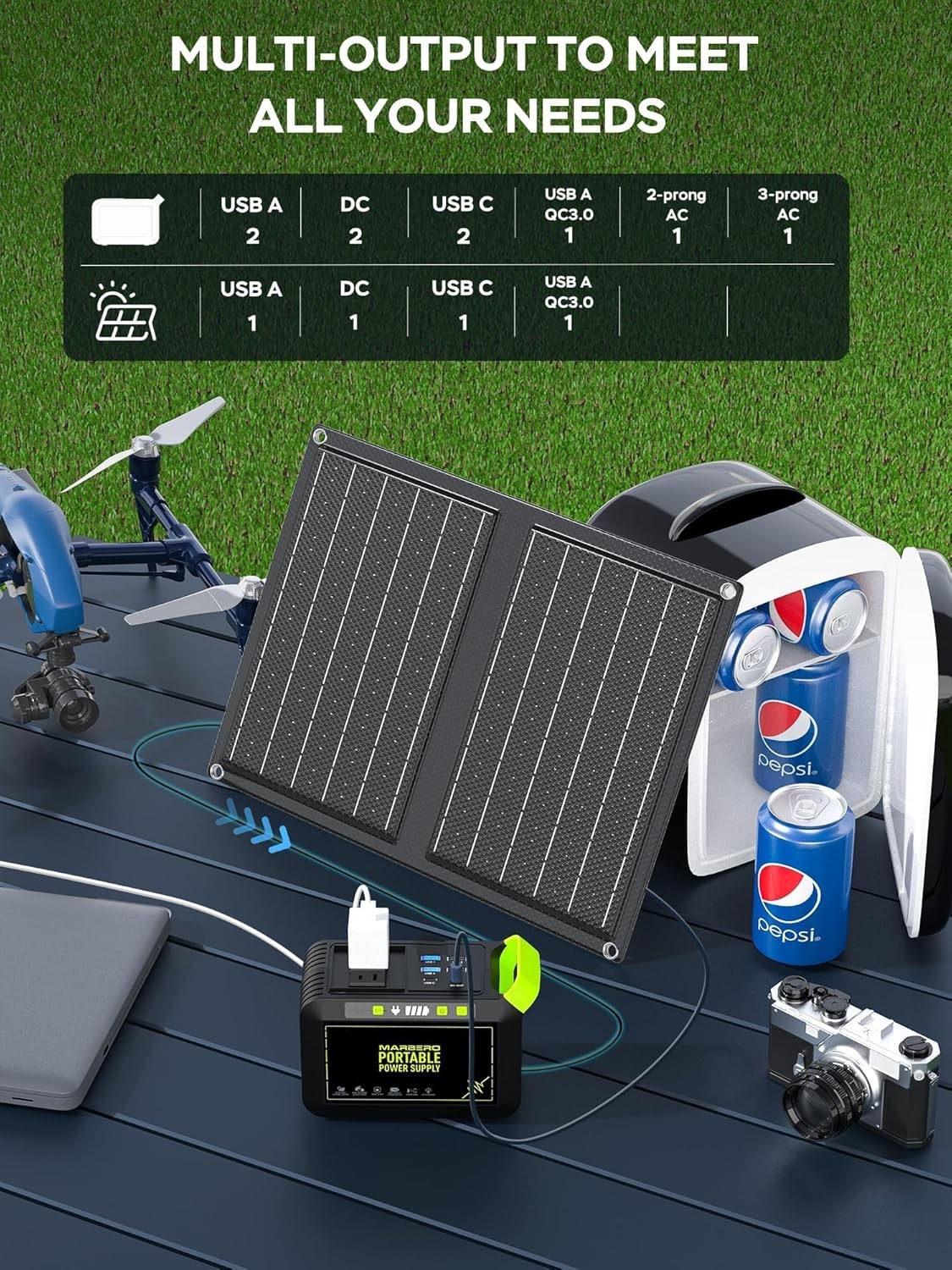 “Takki Portable Power Station 88.8Wh, 120W AC Outlet, Solar Input, for Camping”
