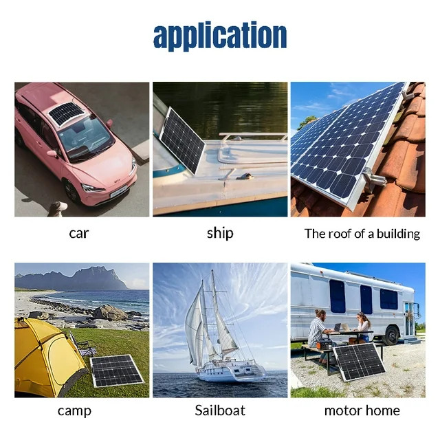 1-10 PCS 100W Solar Panel 12V Mono Home RV Rooftop Camping Off-Grid Power LOT