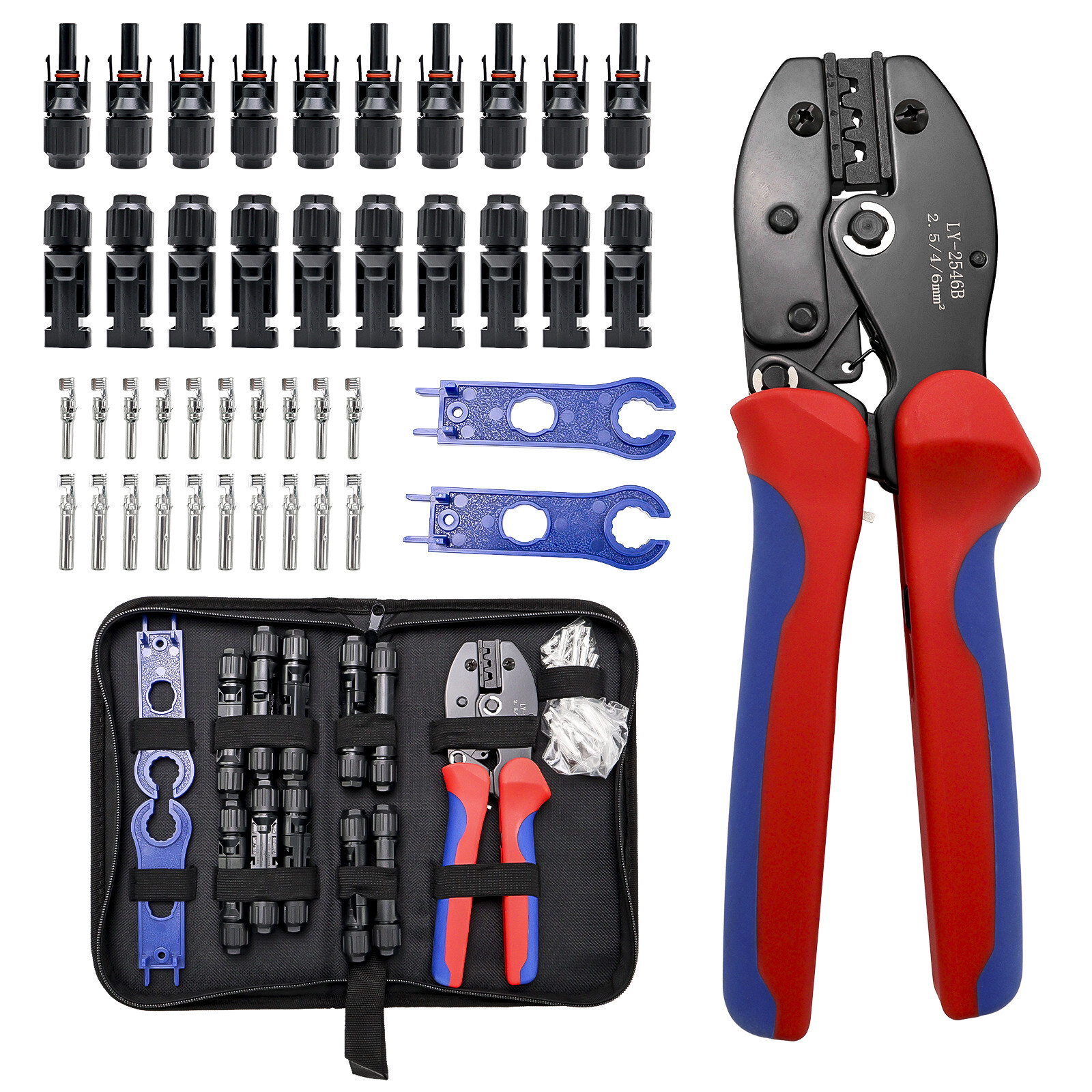 Solar Panels Connectors Kit 10 Pairs Solar Crimping Tool Kit Solar Cable Crimper