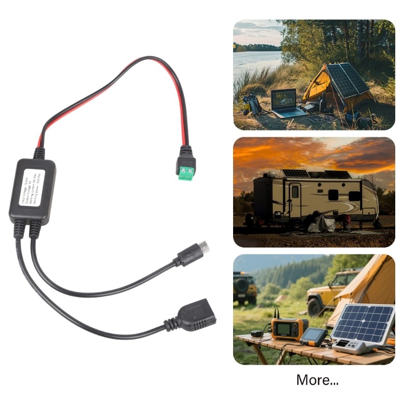 USB Type C Power Converter Cable 12V 24V To 5V Step Down 2Pin Solderless