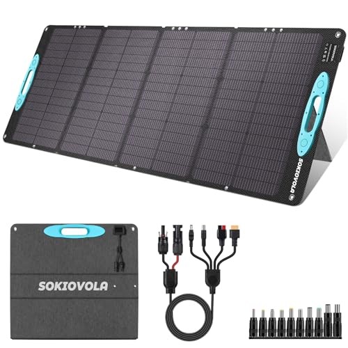 160W 18V Portable Solar Panels for Power Station,25% High Conversion 160 Blue
