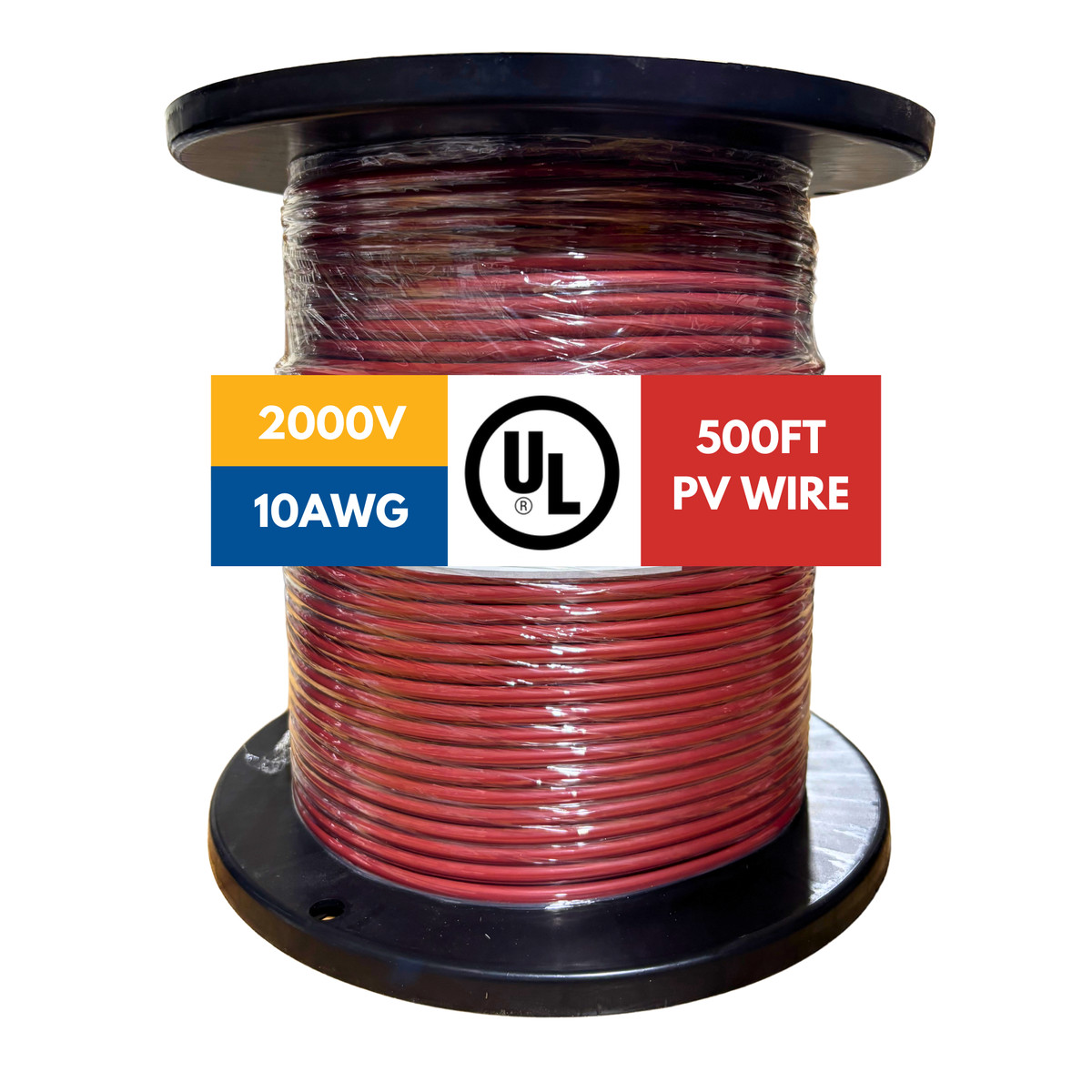 2000V PV Wire Tinned Stranded Copper – 8/10/12 AWG – Black/Red – 300 to 1000FT