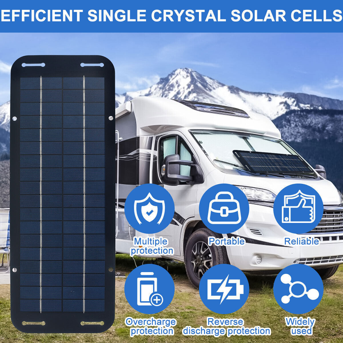 30 Watts Solar Panel Kit 12V Trickle Battery Charger Maintainer Home Camper RV