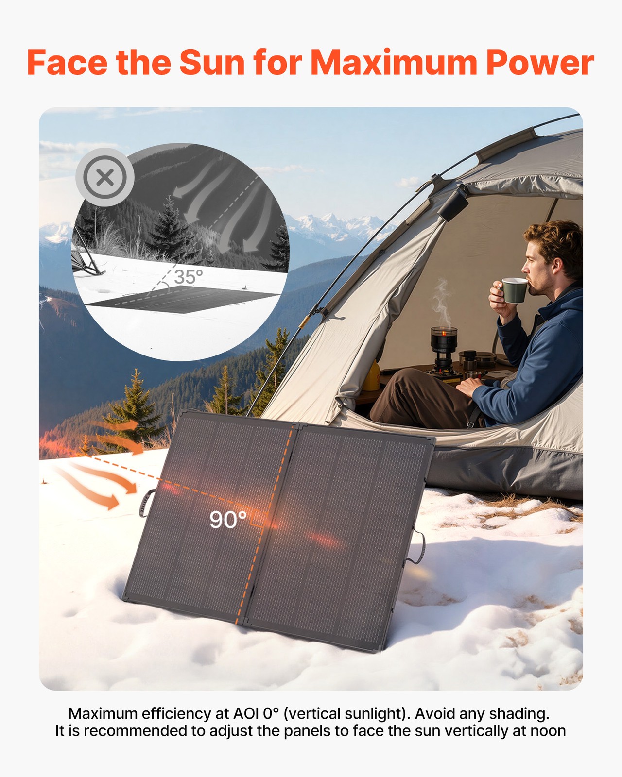 VEVOR 200W Foldable Solar Panel with 30A Controller Portable Mono Solar Panel