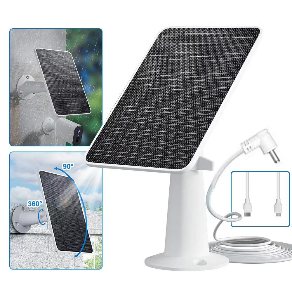 Universal Solar Battery Charger Panel for Ring Spotlight Stick Up Cam Cable