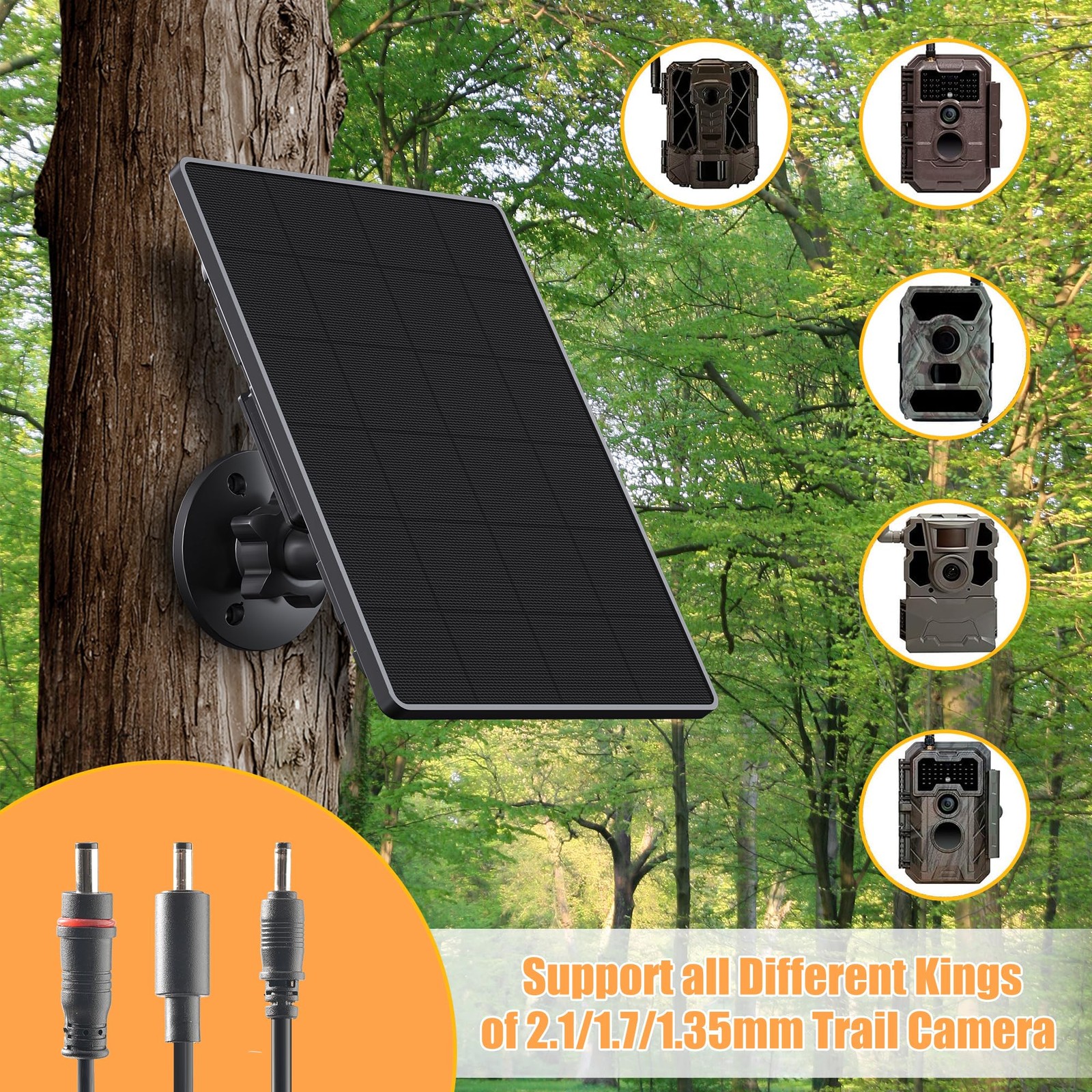Trail Solar Panel,6W Solar Battery Charger Kit 6V/2A 9V/1.5A 12V/1A with 6000…
