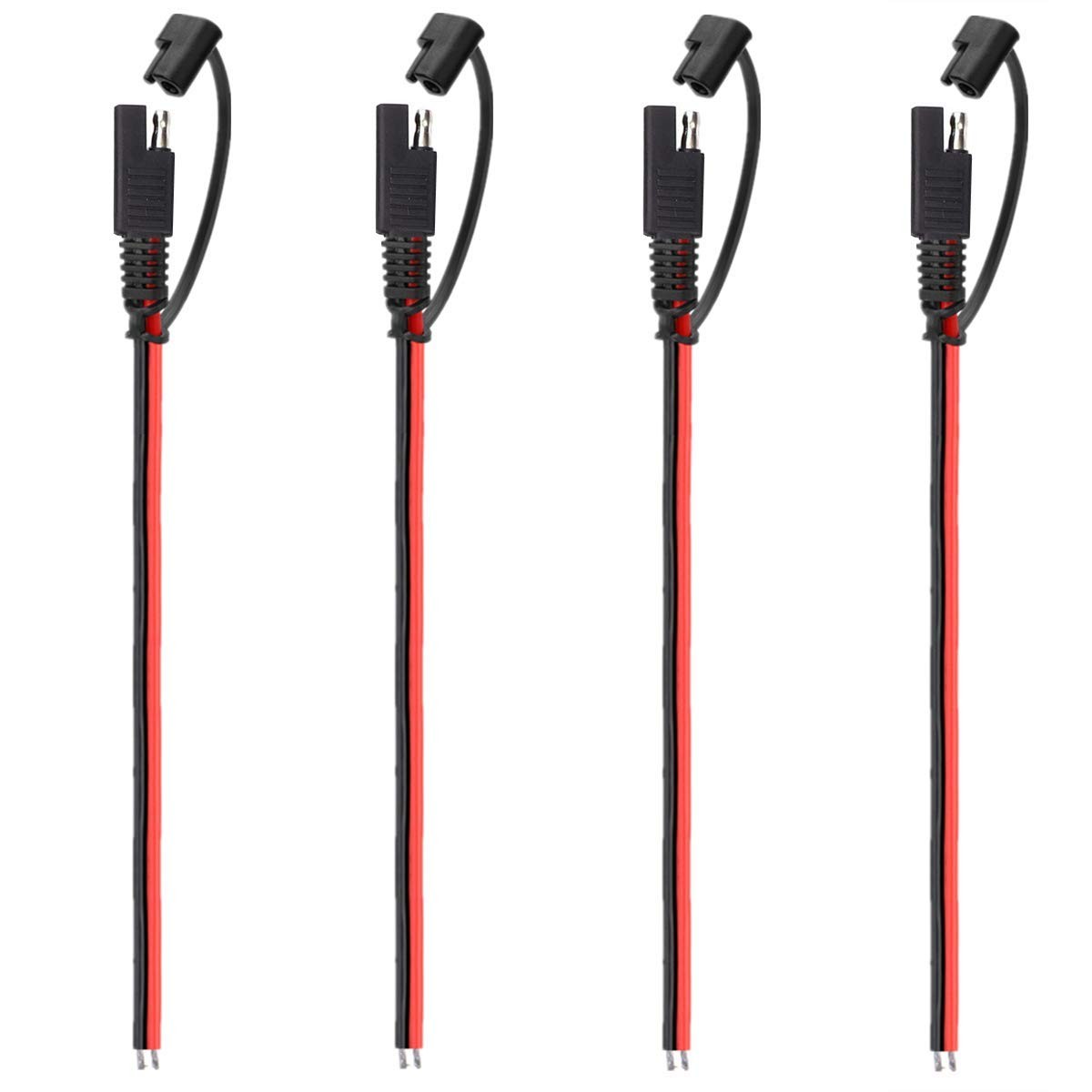4 PCS 12V SAE TO SAE Quick Disconnect Extension Cable With DC Connection Cord Pl