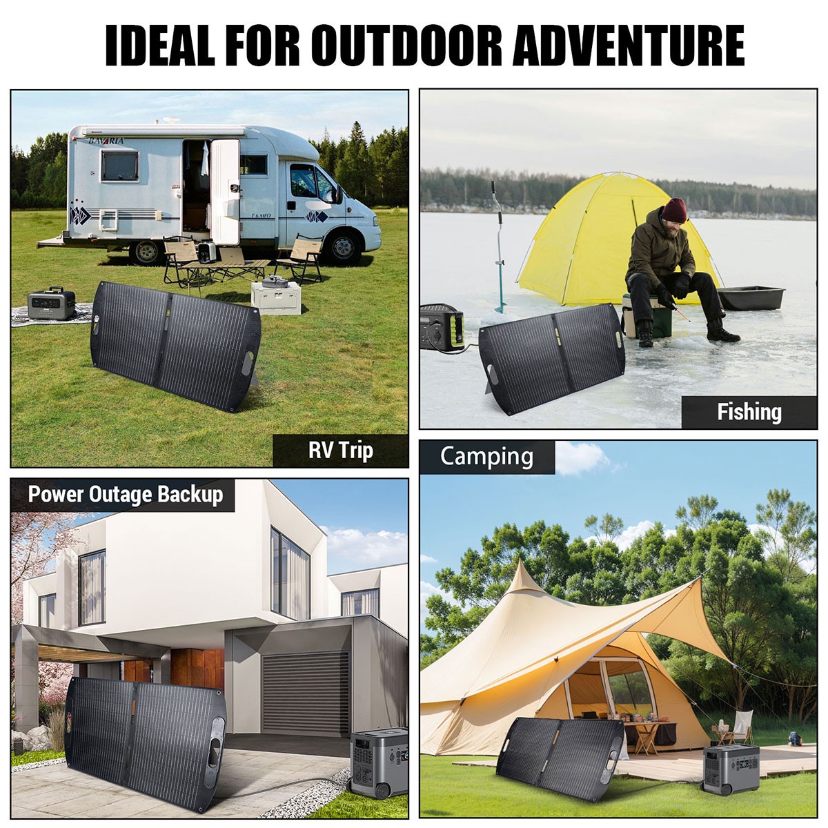 110W Portable Solar Panel Foldable IP65 Certified with Carry Case for RV Camping